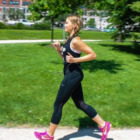 woman running in park