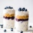 blueberry overnight oats in two jars