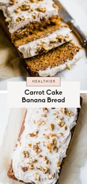 collage of carrot cake banana bread