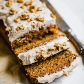 healthy carrot cake banana bread sliced