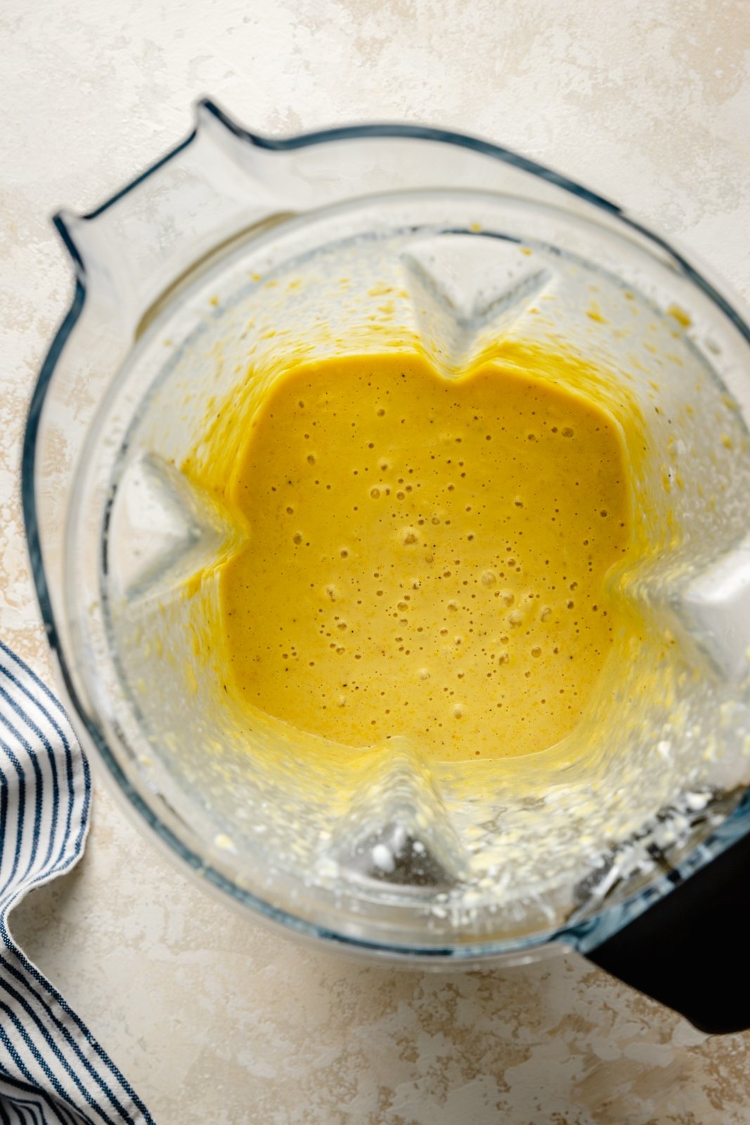 corn and ricotta sauce in a blender to make brown butter corn pasta