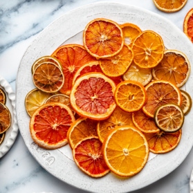 dried citrus on a plate