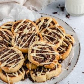 grain free chocolate orange pinwheels on a plate