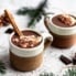 healthy vegan hot chocolate in two mugs