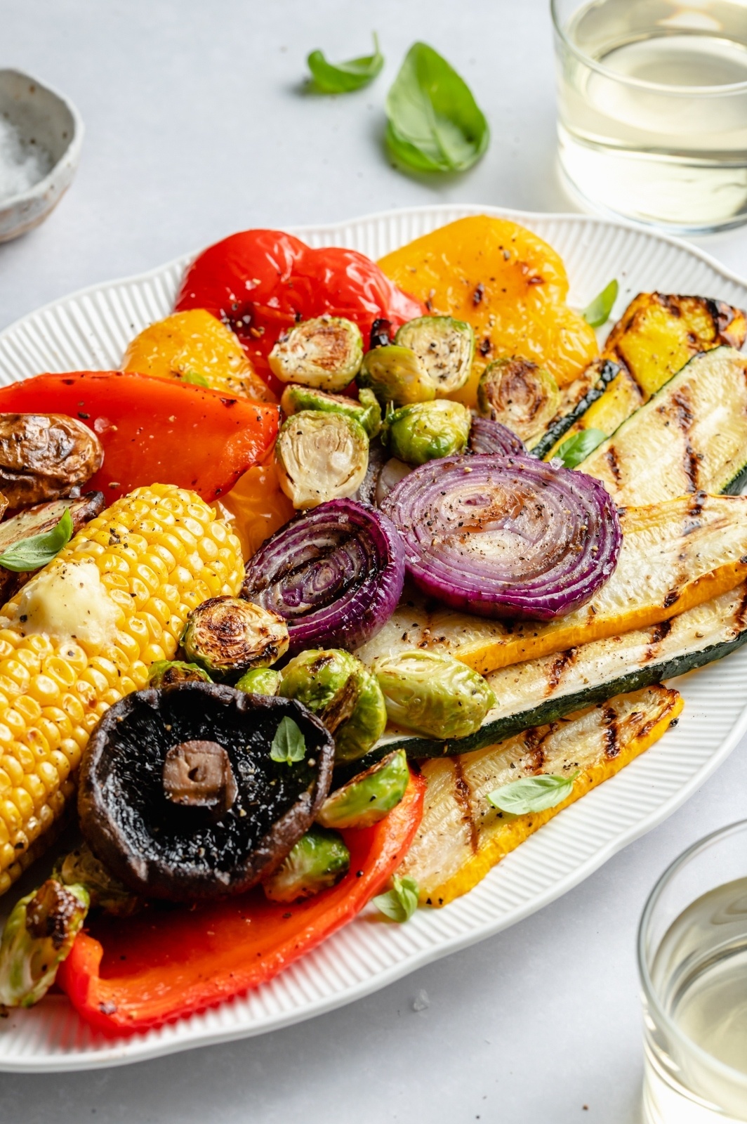 grilled vegetables on a platter