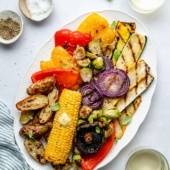 grilled vegetables on a platter