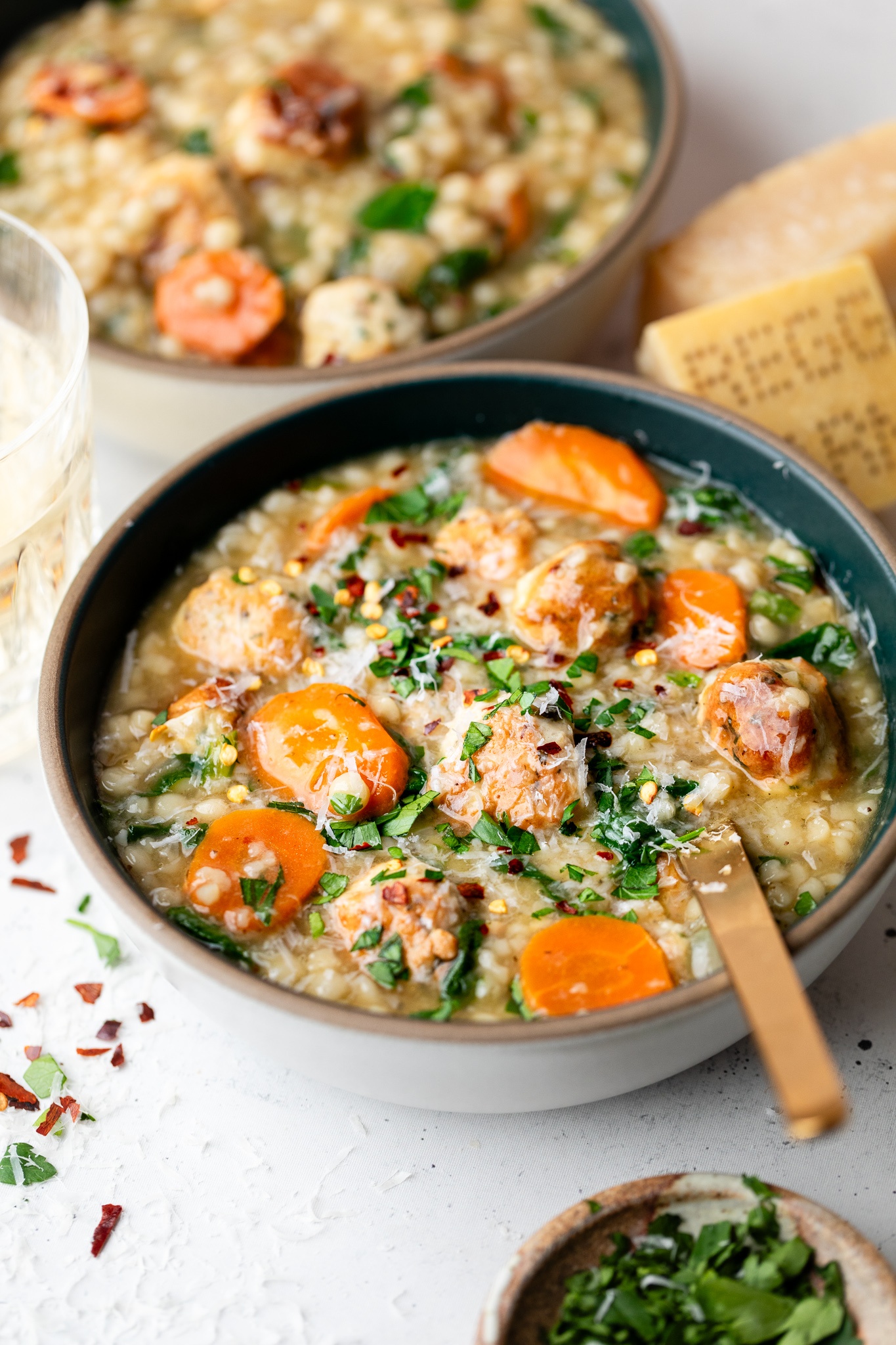 easy Italian wedding soup in a bowl