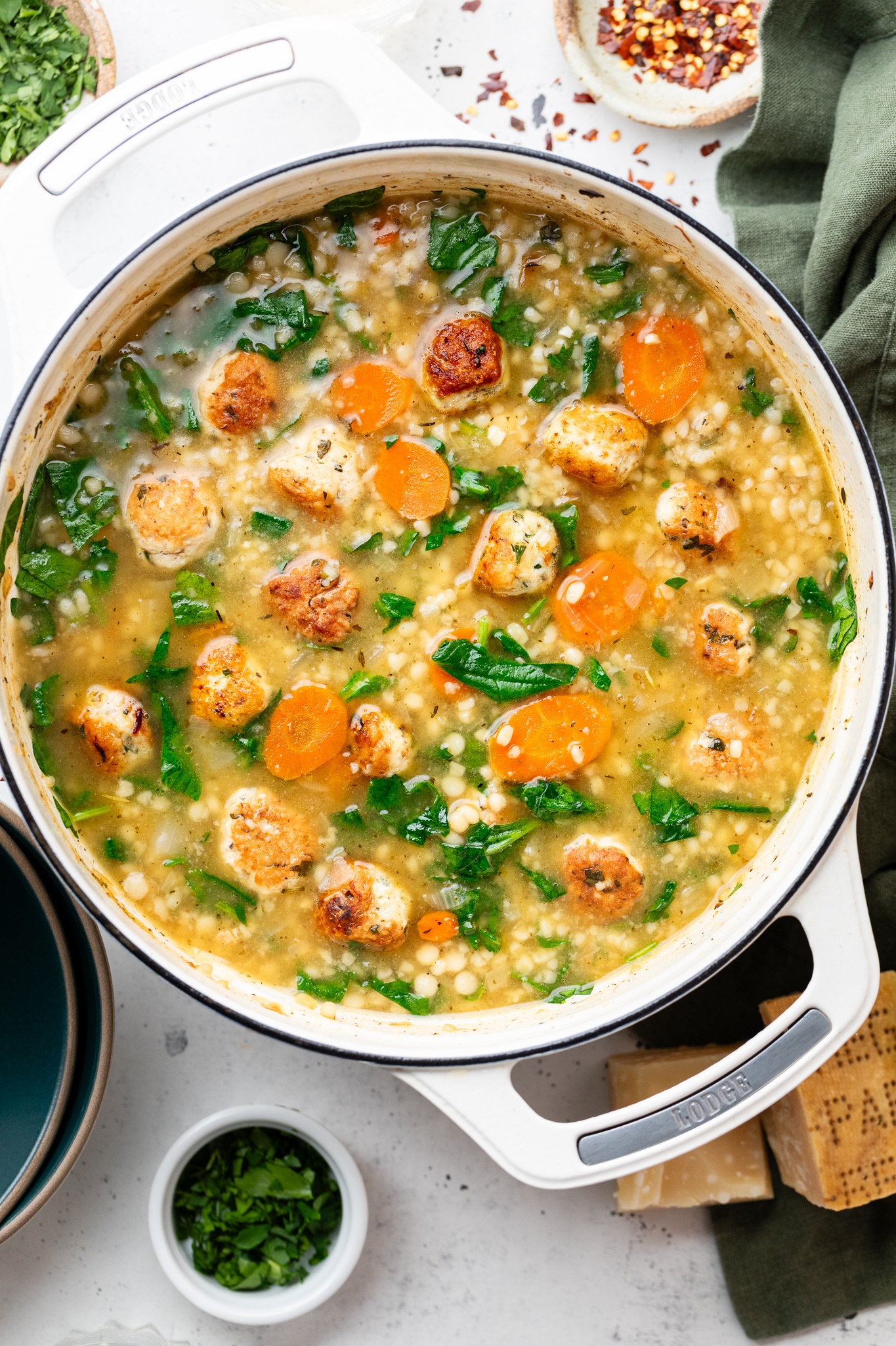 the best Italian wedding soup in a pot