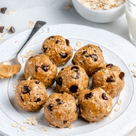 lactation energy bites on a plate