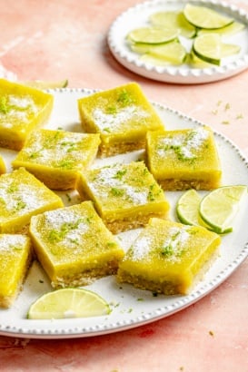 lime bars on a plate