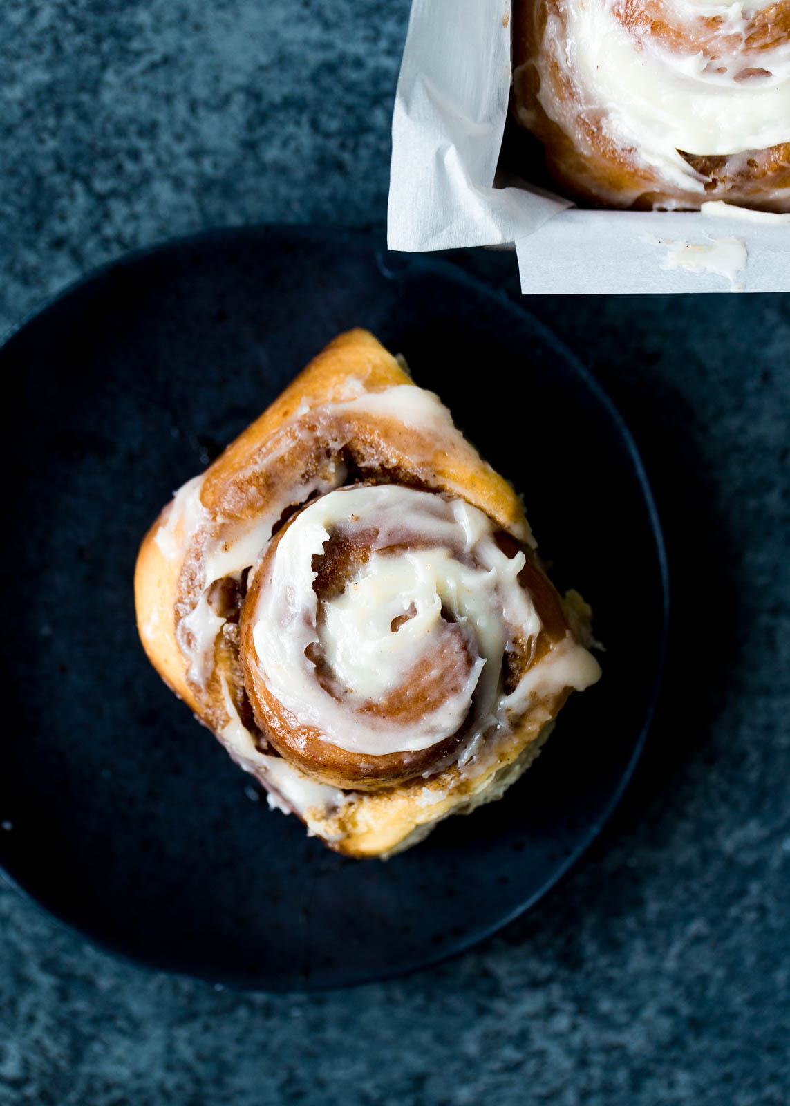 cinnamon roll on a plate