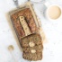 tahini banana bread on parchment paper