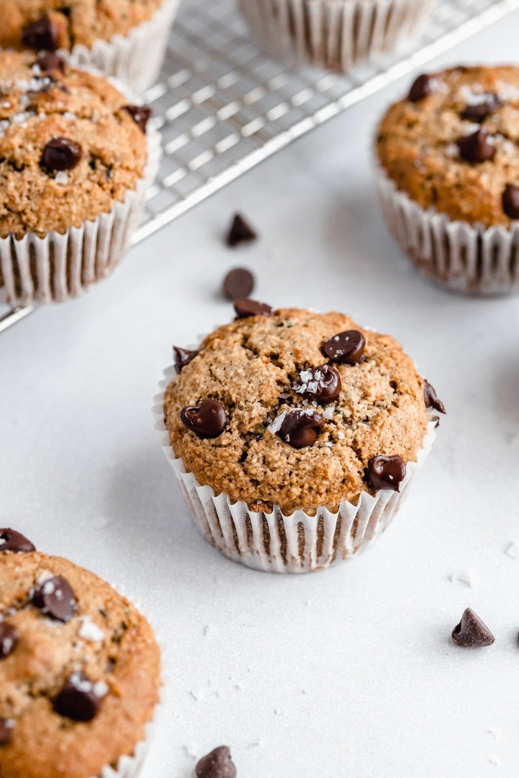 gluten free zucchini muffin on a board