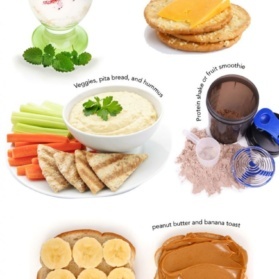 collage of 12 Healthy Post Workout Snacks