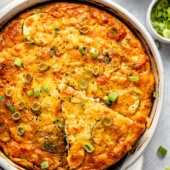 zucchini pie in a baking dish