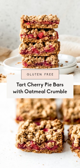 collage of tart cherry pie bars