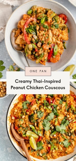 collage of Thai chicken couscous