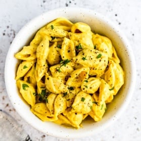 vegan mac and cheese in a bowl