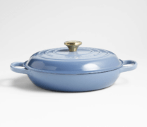 blue ceramic braiser