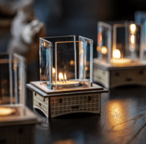 mini tabletop glass fireplace