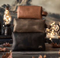 personalized leather dopp kit